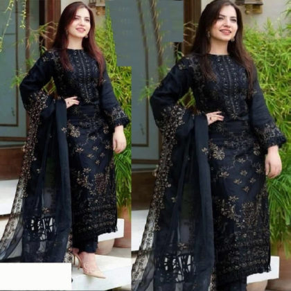 Three piece indian unstitched weightless georgette comfortable salwar kameez for women free size-party wedding wear suit collection