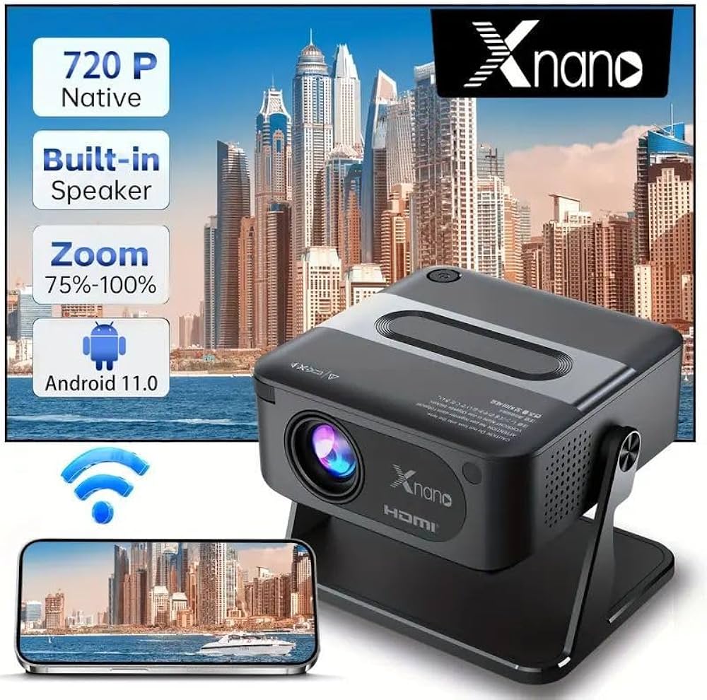 XNANO Smart Mini Projector with Android | 4K & 1080P Support (Native 720P)
